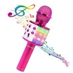 BlueFire 4 in 1 Karaoke Wireless Microphone with LED Lights, Portable Microphone for Kids, Great Gifts Toys for Kids…