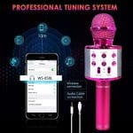 BlueFire-4-in-1-Karaoke-Wireless-Microphone-with-LED-Lights-Portable-Microphone-for-Kids-Great-Gifts-Toys-for-Kids-Girls-Boys-and-Adults-Purple-0