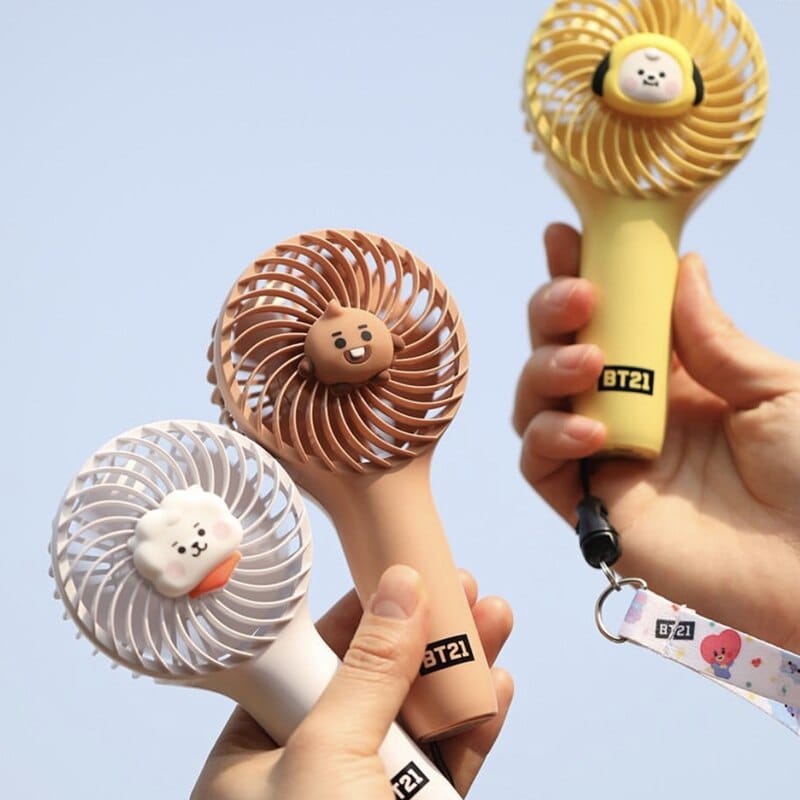 Cartoon-Kawaii-bt21-Baby-Series-Mini-Handheld-Fan-3-gear-Wind-Desktop-Mute-Lovely-Small-Electric-2