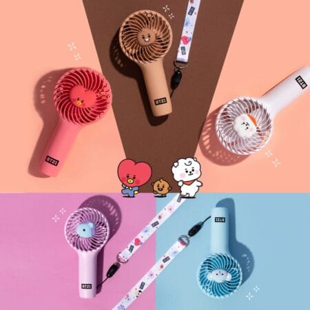 Cartoon Kawaii bt21 Baby Series Mini Handheld Fan 3-gear Wind