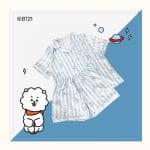 Cartoon-Kpop-Two-Piece-Pajamas-Suit-Kawaii-Bt21-Anime-Short-Sleeved-T-Shirt-Shorts-Homewear-Summer