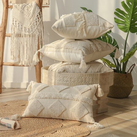 Decoration Throw Cushion Covers Beige Pillow Cover