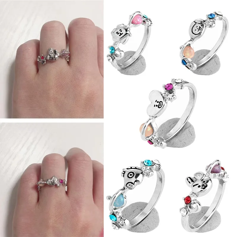 Fashion-Bt21-Kpop-Ring-Rj-Koya-Chimmy-Cooky-Shooky-Mang-Kawaii-Cartoon-Anime-Women-Girls-Jewelry