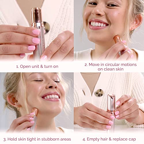 Finishing-Touch-Flawless-Facial-Hair-Remover-for-Women-WhiteRose-Gold-Electric-Face-Razor-for-Women-with-LED-Light-for-Instant-and-Painless-Hair-Removal-0-3