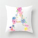 Flower Letter Decorative Cushion Cover Pillow