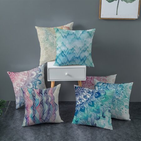 Home Pillowcase Nordic Retro Mandala Print Peach Skin Fleece