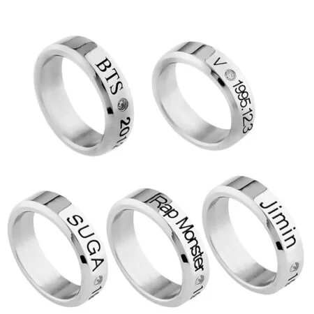 Kpop Bt21 Ring Anime Figures Btss Suga Jimin Mental Rings