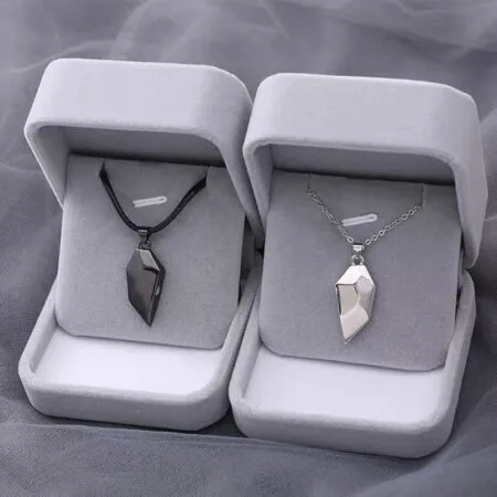 LATS Fashion Magnetic Couple Necklace for Lovers Gothic Punk