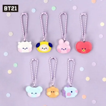 Line Friends Kawaii Cartoon Bt21 Pmma Doll Key Chain