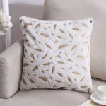 Luxury Design PV Fleece Cushion Cover Feather Fur