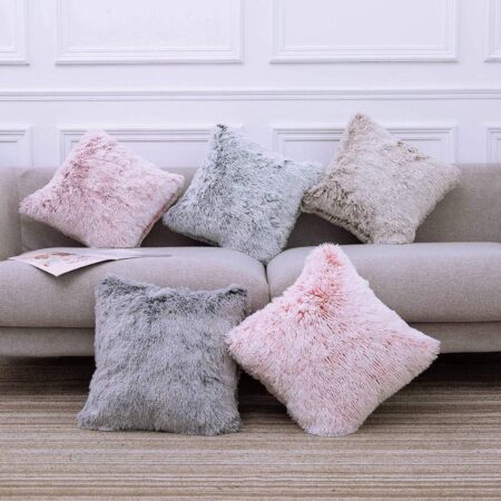 Luxury Fluffy Shaggy Cozy Pillow Case Soft Sofa
