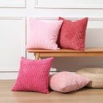 MANDIOO Decorative Pink Throw Pillow Covers Cushion Cases 18 x 18,Set of 4 Modern Minimalism Solid Design,Mix and Match…