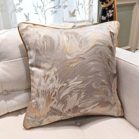 Modern Beige Gold Shiny Abstract Texture Sofa Chair Designer