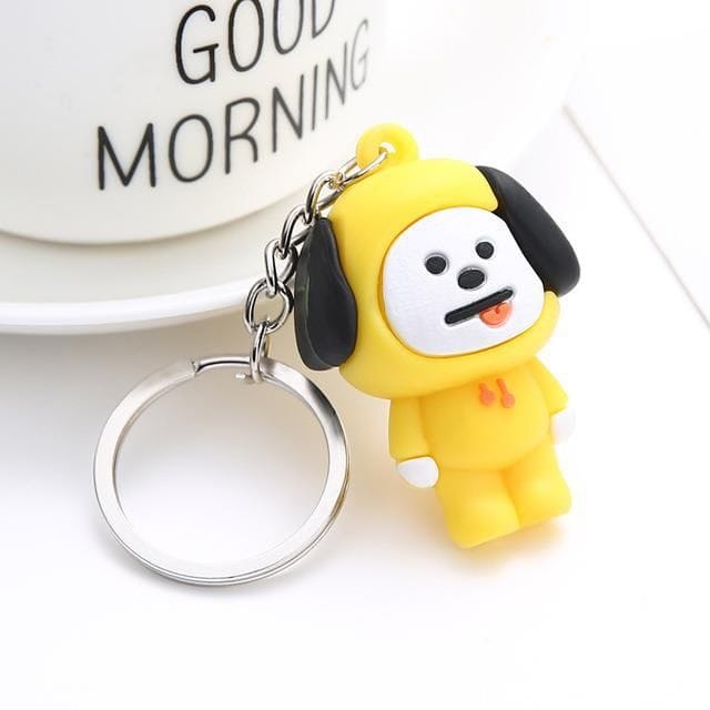 New-Bt21-Keychain-Kawaii-Animal-Cartoon-Soft-Rubber-Key-Ring-Lovely-Woman-Bag-Accessories-Cute-Mini-5