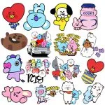 New-Bt21-Stickers-Waterproof-Stickers-Kawaii-Anime-Luggage-Car-Fridge-Helmet-Stickers-Cute-Cartoon-Stickers-50Pcs