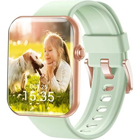 Pautios Smart Watch, 5ATM Swimming Waterproof Fitness Tracker with Heart Rate, SpO2 and Sleep Monitor, 44mm Color Screen…