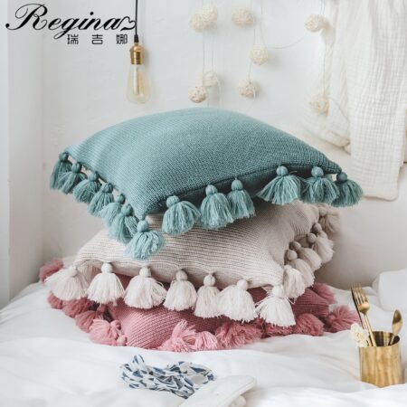 REGINA Cute Fringes Tassels Pillow Case Kawaii