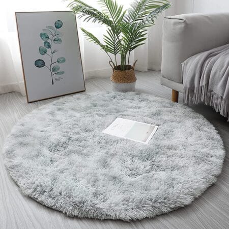 Silver Bubble Kiss Thick Round Rug Carpets for Living Room