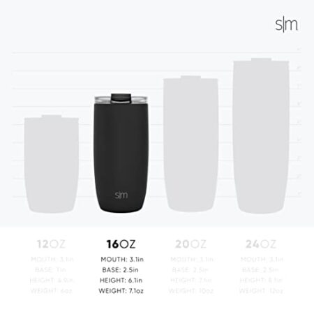 Simple Modern Travel Coffee Mug Tumbler with Flip Lid | Reusable Insulated Stainless Steel Cold Brew Iced Coffee Cup…