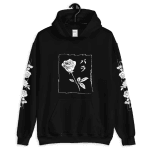 Black/White Rose Oversized Aesthetic Hoodie