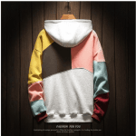 Women Men Fashion Hoodies, Casual Color Block Pullover Women's White