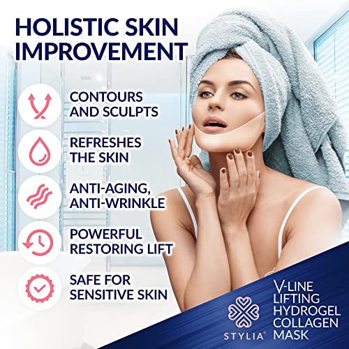 10-Piece-V-Line-Shaping-Face-Masks--Double-Chin-Reducer-Lifting-Hydrogel-Collagen-Mask-with-Aloe-Vera--Anti-Aging-and-Anti-Wrinkle-Band-Contouring-Slimming-and-Firming-Face-Lift-Sheet-0-2