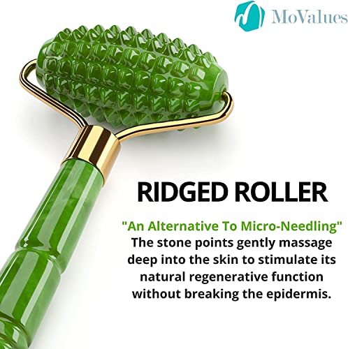 4-in-1-Jade-Roller-and-Gua-Sha-Set-Jade-Face-Roller-with-Eye-Massager-Jade-Gua-Sha-Ridged-Roller-Massager-Jade-Roller-for-Face-Real-Jade-100-Jade-Stone-Roller-Warm-Facial-Massager-or-Ice-Roller-0-2
