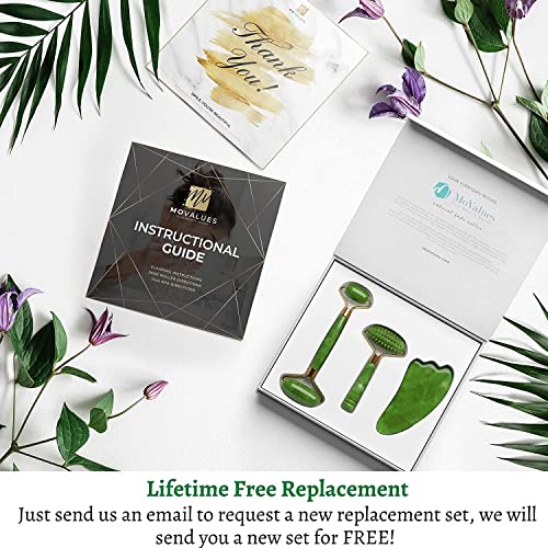 4-in-1-Jade-Roller-and-Gua-Sha-Set-Jade-Face-Roller-with-Eye-Massager-Jade-Gua-Sha-Ridged-Roller-Massager-Jade-Roller-for-Face-Real-Jade-100-Jade-Stone-Roller-Warm-Facial-Massager-or-Ice-Roller-0-4