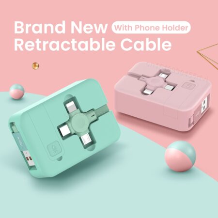 4in1 Retractable USB Type C Micro USB Cable for iPhone 14 13 12 11 Pro