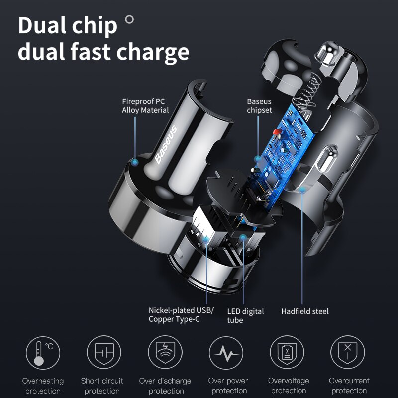 Baseus-45W-Car-Charger-QC-4-0-3-0-For-Xiaomi-Huawei-Supercharge-SCP-Samsung-AFC-4