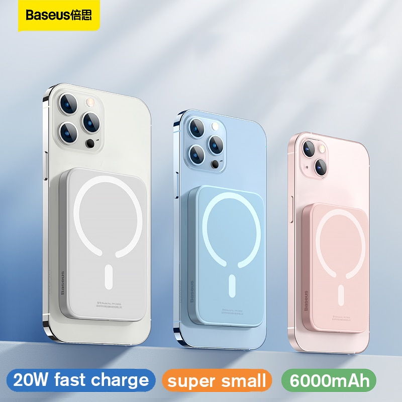 Baseus-Magnetic-Power-Bank-20W-6000mAh-Wireless-External-Battery-magsafe-Powerbank-Portable-Charger-For-iphone-14