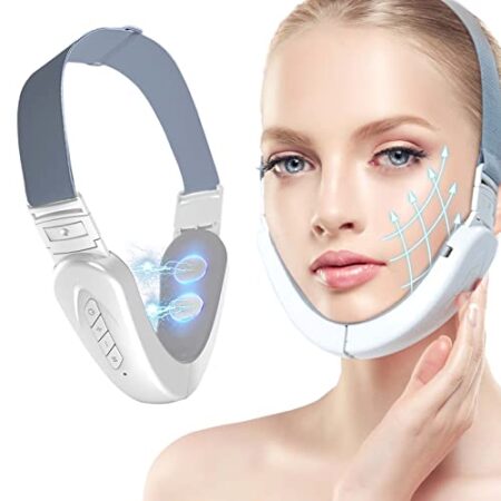Double Chin Reducer Machine, Electric V-Face Shaping Beauty Belt, Intelligent Lifting Firming Facial Massager with Blue…