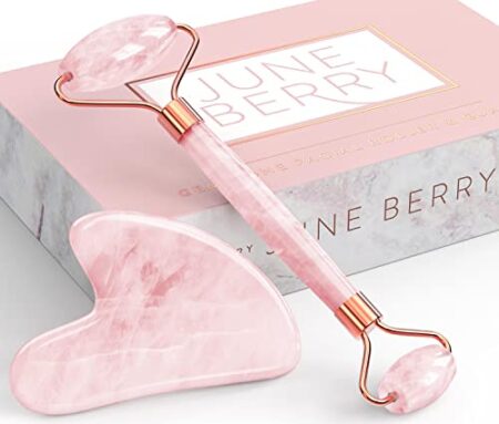 Face Roller Skin Care - Jade Roller Gua Sha Set, Rose Quartz Face Roller | Ultimate Facial Skin Care Products & Beauty…