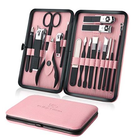 Manicure Set Professional Nail Clippers Kit Pedicure Care Tools- Stainless Steel Women Grooming Kit 18Pcs for Travel or…