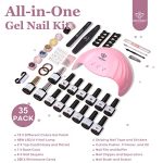 Modelones-35-Psc-Gel-Nail-Polish-Kit-with-U-V-Light-48W-Nail-Dryer-12-Colors-Nude-Pink-Gel-Nail-Polish-Set-with-Glossy-Matte-Base-Top-Coat-Nail-Art-Decorations-Manicure-Tools-DIY-Christmas-Gift-0