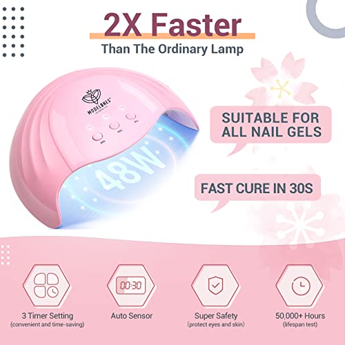 Modelones-Gel-Nail-Polish-Kit-with-U-V-Light-48W-LED-Nail-Lamp-7-Colors-Nude-Gray-Pink-Gel-Polish-Starter-Kit-Manicure-Soak-off-U-V-LED-Gel-Nail-Polish-Set-Salon-DIY-Home-Nail-Decoration-Gift-for-Wome-0-3