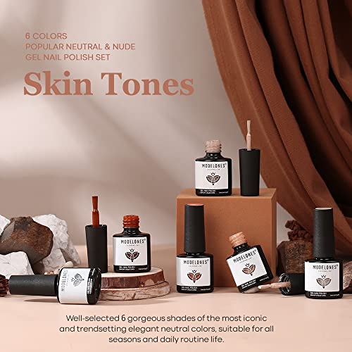 Modelones-Gel-Nail-Polish-Set-6-Colors-Nude-Pink-Skin-Tones-Gel-Polish-Starter-Kit-All-Seasons-Neutral-Brown-Soak-Off-Nail-Polish-Kit-Nail-Lamp-Manicure-Nail-Art-DIY-Salon-Home-Holiday-Gift-for-Girl-0-0