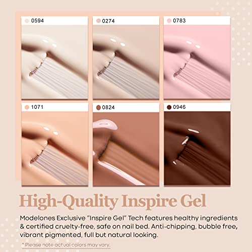 Modelones-Gel-Nail-Polish-Set-6-Colors-Nude-Pink-Skin-Tones-Gel-Polish-Starter-Kit-All-Seasons-Neutral-Brown-Soak-Off-Nail-Polish-Kit-Nail-Lamp-Manicure-Nail-Art-DIY-Salon-Home-Holiday-Gift-for-Girl-0-1