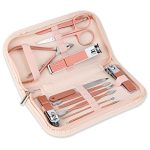 Nail-Clippers-and-Beauty-Tool-Portable-Set-Rose-Gold-Martensitic-Stainless-Steel-Manicure-Set-12-in-1-with-Pink-Leather-Bag-Suitable-for-Home-Workplace-Outdoor-Travel-Gift-Giving-Beauty-Salon-0
