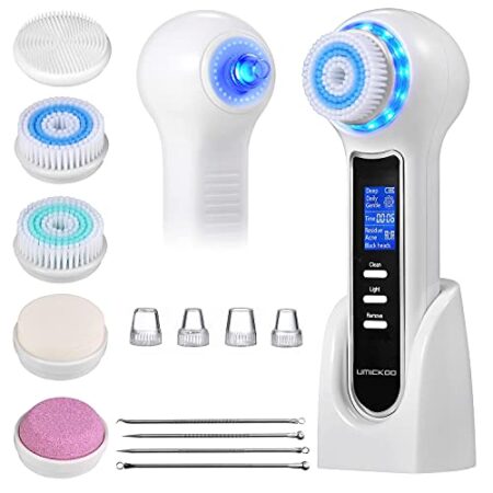 UMICKOO Blackhead Remover Vacuum,Rechargeable Facial Cleansing Brush with LCD Screen,IPX7 Waterproof 3 in 1 Facial…