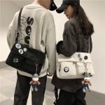 Women Men Messenger Bag Canvas Crossbody Bag Korean
