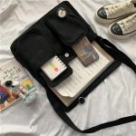 Women-Simple-Crossbody-Bag-Black-And-White-Harajuku-Cute-Student-One-shoulder-Messenger-Canvas-Bag-Korean