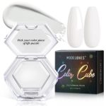 modelones Gel Nail Polish, White Solid Gel Polish 1 PCS 3g Neutral Pudding Gel Upgraded Crème Manicure Palette Soak Off…