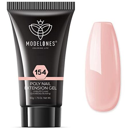 modelones Poly Nail Gel Builder Nail Extension Gel Nude Nature Color Light Apricot Acrylic Nails Enhancement Thickening…