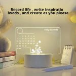 Acrylic-Transparent-Luminous-Calendar-Note-Board-Erasable-Ins-Message-Board-Household-Memo-Prompt-Desktop-Small-Table