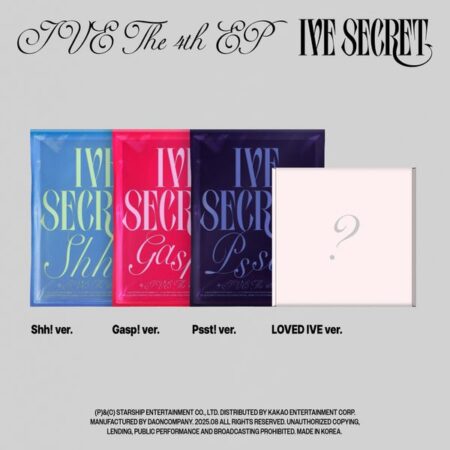 [4CD SET] IVE - 4th Mini Album [IVE SECRET] (Shh! Ver. + Gasp! Ver. + Psst! Ver. + LOVED IVE Ver.)